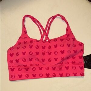 NWT Lululemon Pink Strappy Sports Bra with DISNEY Print